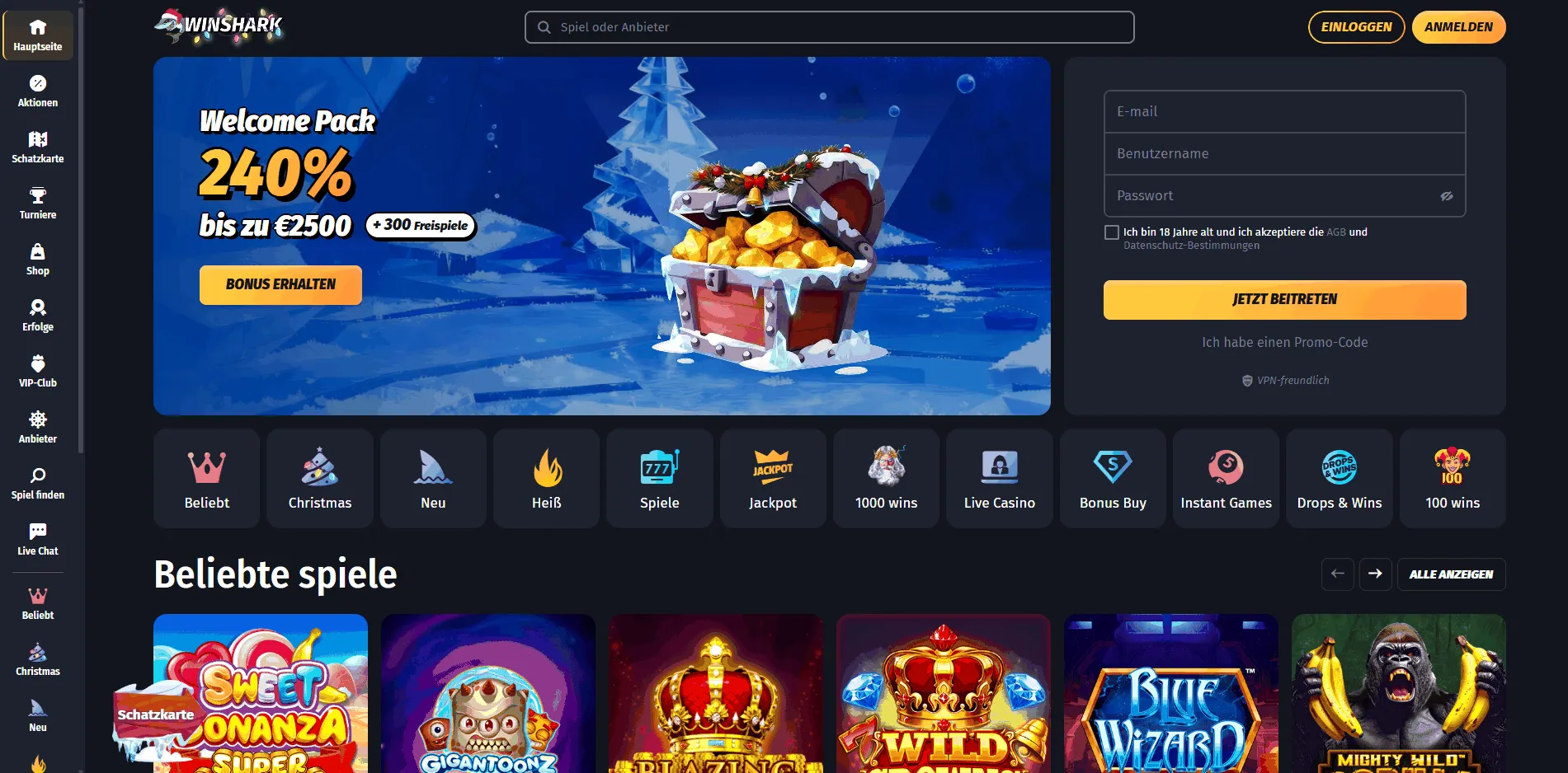 Winshark kasyno online